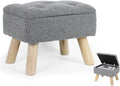 Storage Ottoman Small Rectangular Footstool with Storage - Compact