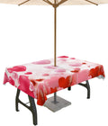 Watercolor Heart Patio Tablecloth - Waterproof/Stain Resistant 60x120 - Gradient Love Red