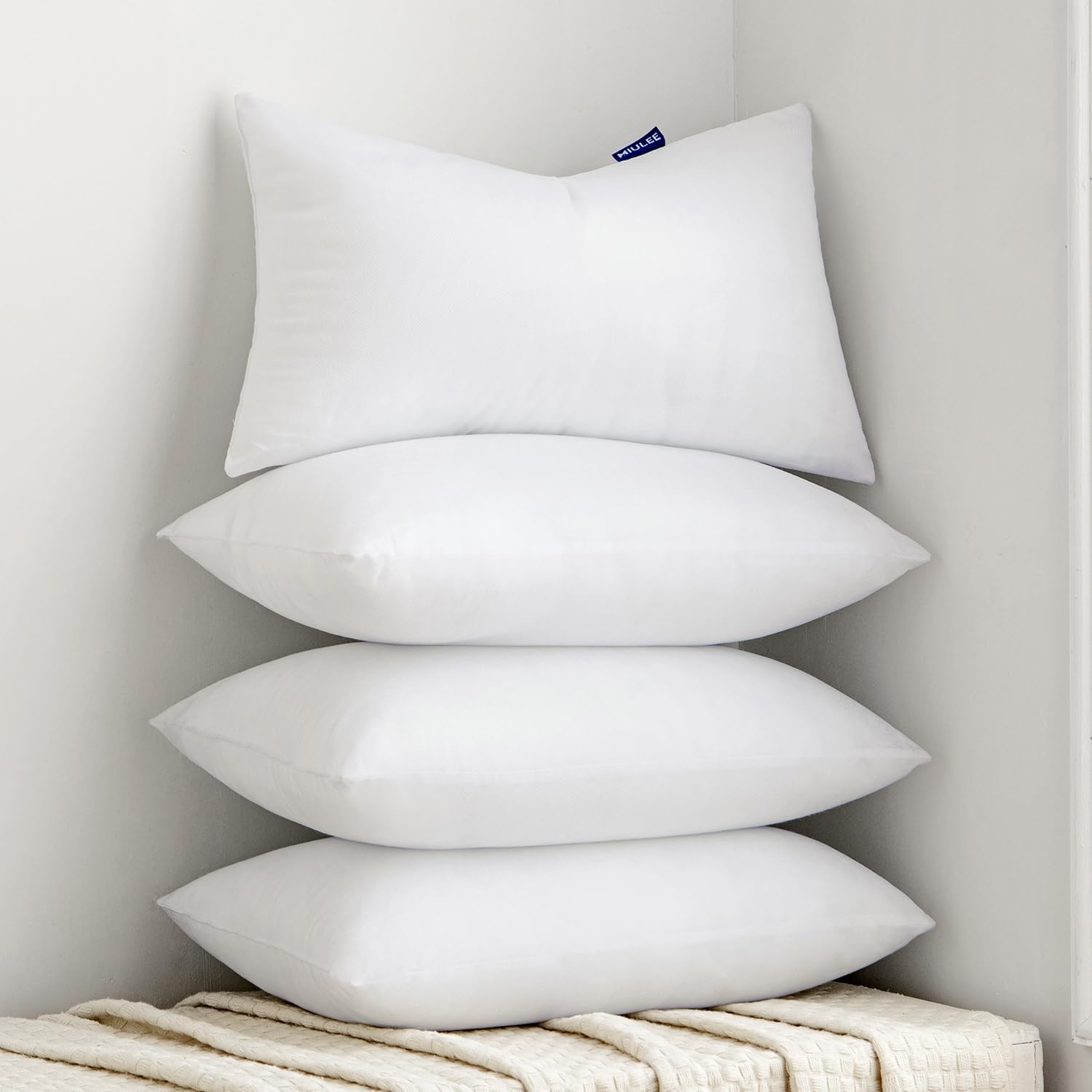 MIULEE 12x20 Inch Pillow Inserts Set of 4 for Decorative Use