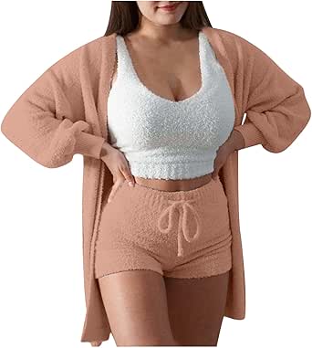 Gamivast Fleece 3 Piece Fuzzy Lounge Set for Women Comfort