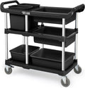 TUFFIOM 3-Tier Plastic Service Cart: Heavy Duty Organizer
