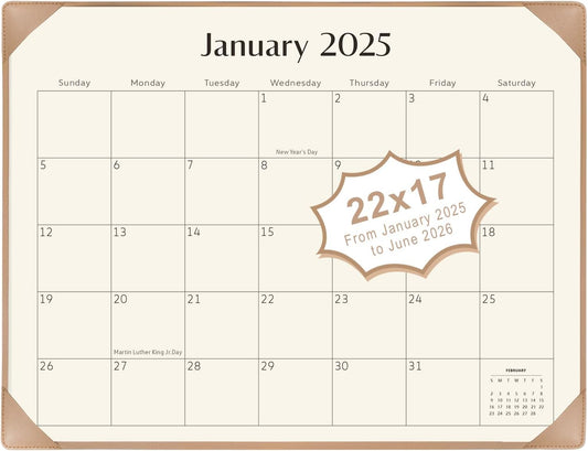 2025-2026 Large Desk Calendar Set by KOPEESY - Vibrant Apricot - Stay Organized!