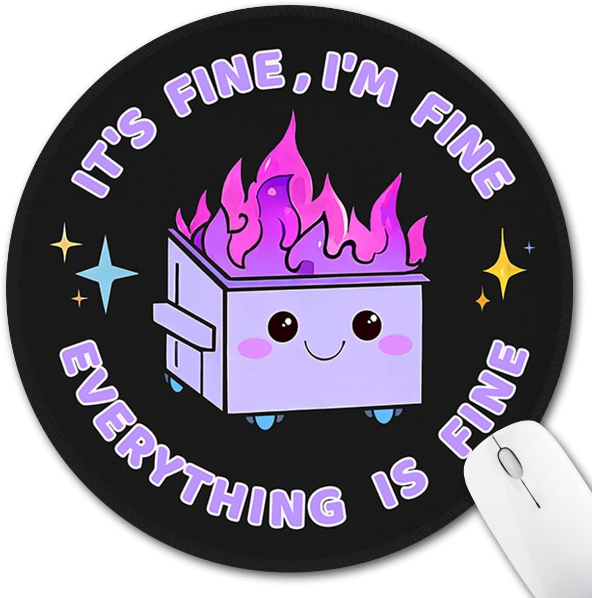 Fun Dumpster Fire Mouse Pad for Desk - Non-Slip Base - Hancynir