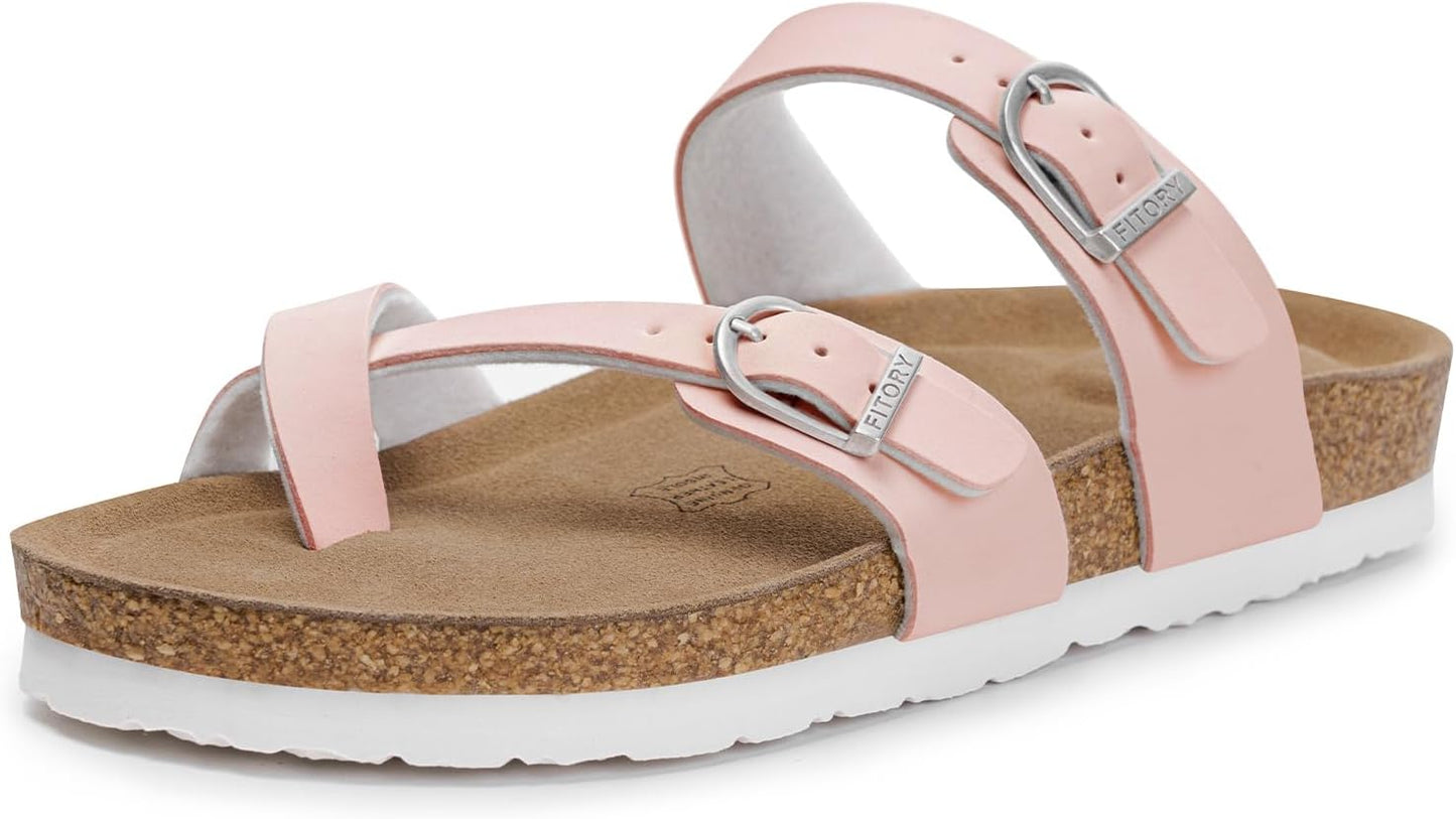 FITORY Women's Slide Sandals with Soft Cork Footbed for Comfort