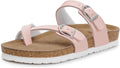 Women Slide Sandals with Soft Cork Footbed - Comfort Arch Support