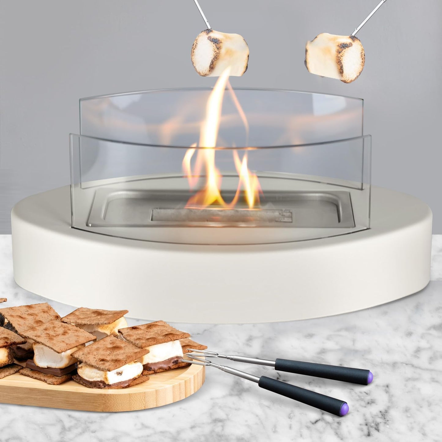 Tabletop Fire Pit for Indoor & Outdoor Use, Smokeless Design