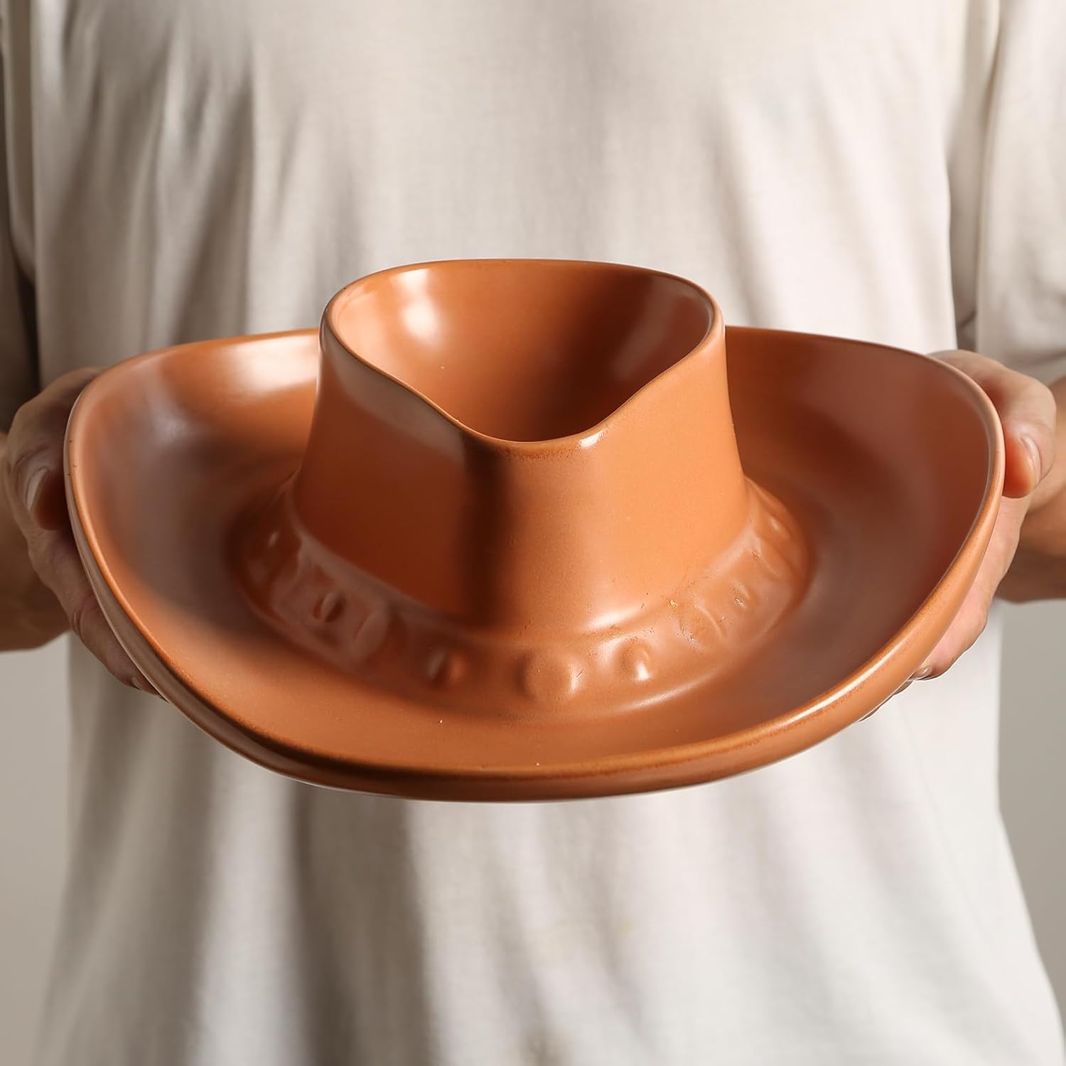 Chip and Dip Serving Set Bowl Cowboy Hat for Snacks and Dips
