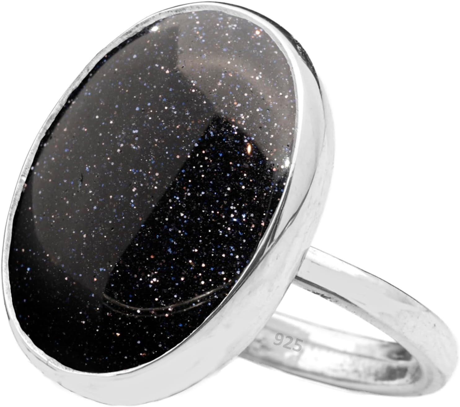Natural Amazonite Crystal Ring in Rhodium Plated Silver