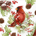 IHR Cardinal In Holly Cocktail Napkins 3-Ply, 20-Pack