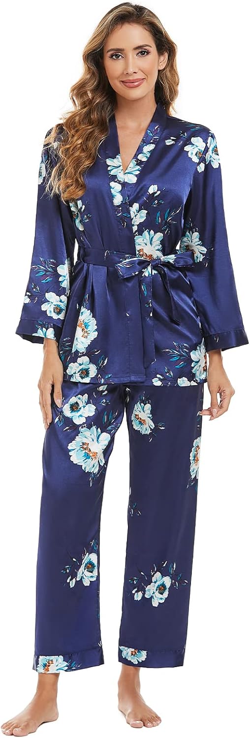 Escalier Women's Silk Satin Pajamas Set for Luxurious Sleepwear