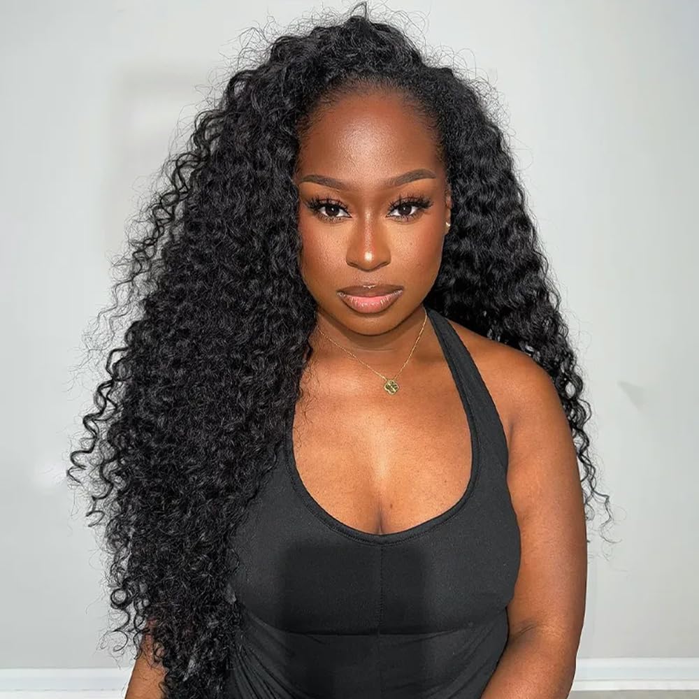 BGM GIRL Half Wig Human Hair Water Wave for Effortless Style