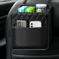 Car Back Seat Organizer Hanging PU Leather Storage Bag - Tidy Interior