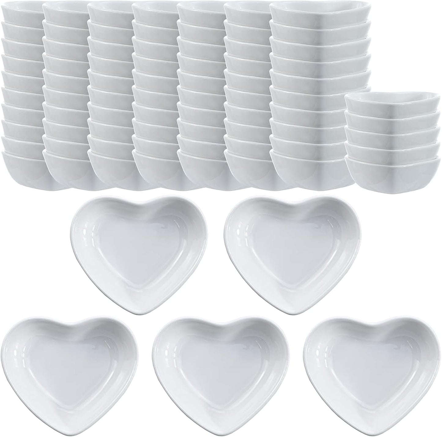 Heart-shaped Ceramic Sauce Dishes for Appetizers and Dips