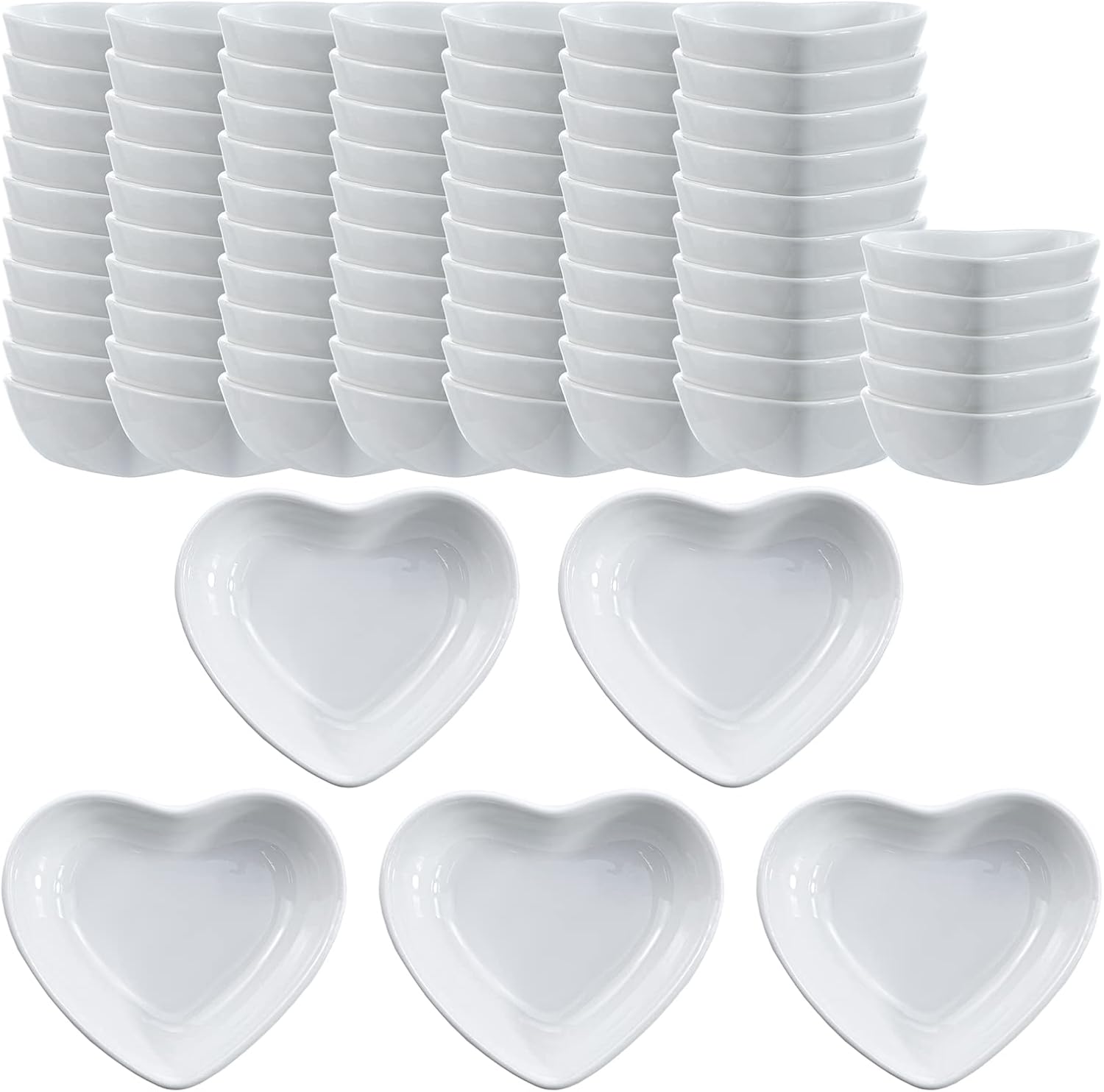 Heart-shaped Ceramic Sauce Dishes for Appetizers and Dips