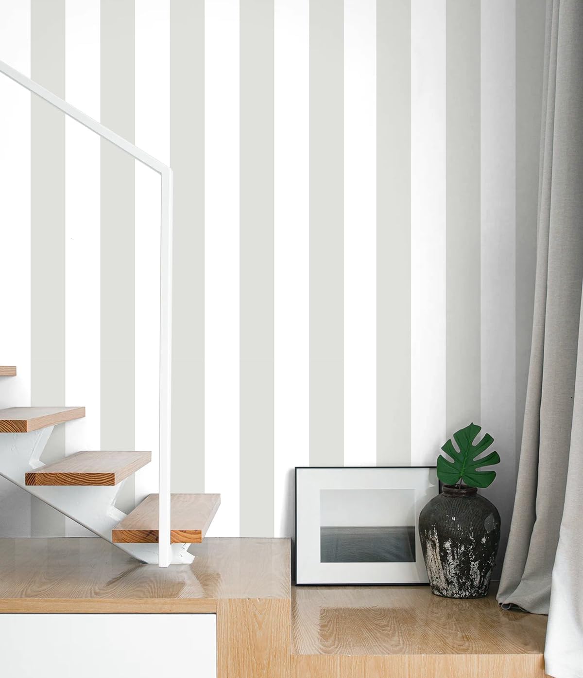 Guvana Grey and White Peel and Stick Wallpaper for Modern Decor