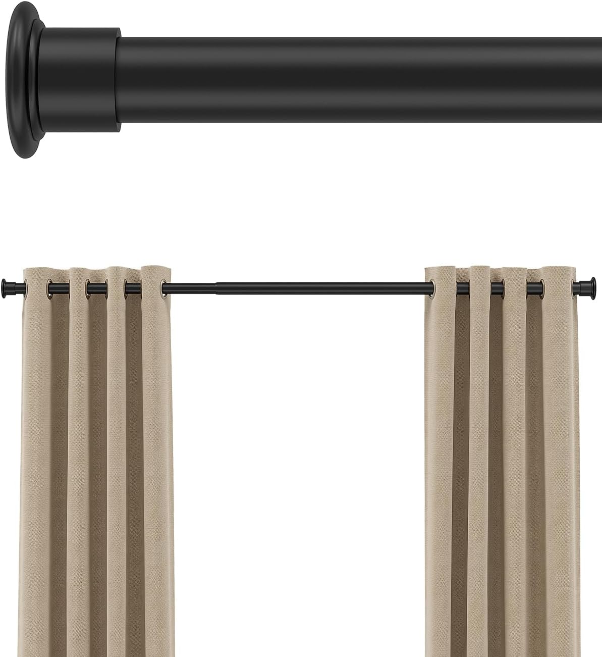 Adjustable Heavy Duty Tension Rod - Hold Blackout Curtains