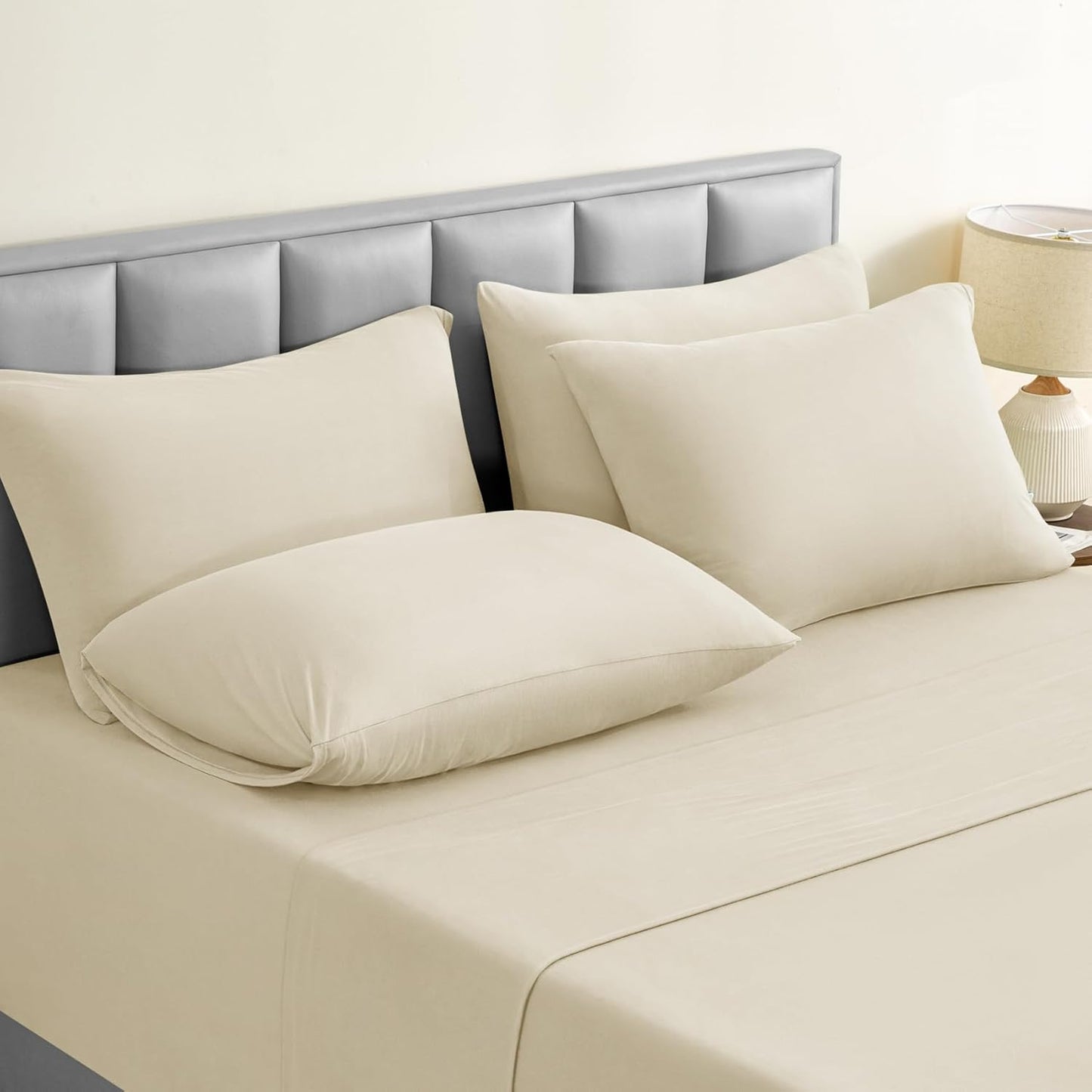 BYSURE Jersey Knit Queen Sheet Set for Ultimate Comfort