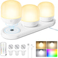 Rechargeable Battery Light Bulb Set with Magnetic 3 in 1 Charger