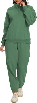 Women Oversized Long Sleeve Sweatsuit Set - Cozy Two Piece Outfit