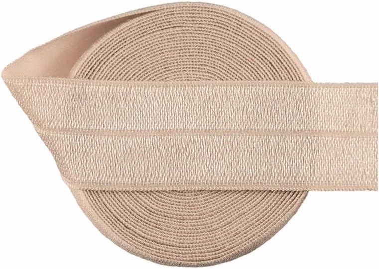 Nine Looms 100 Yard 1in Tan Shiny Fold Over Elastic for Crafts