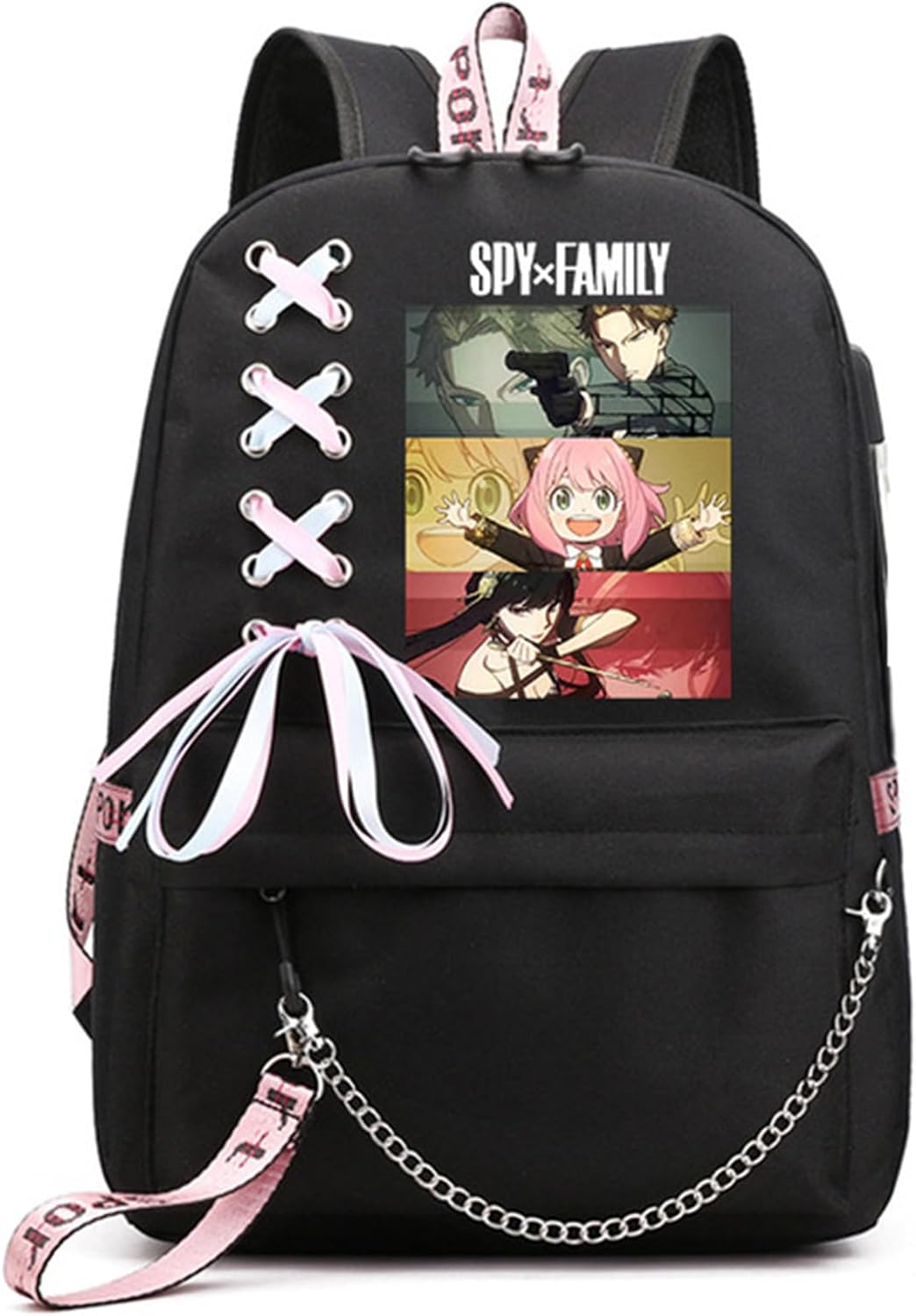 ISaikoy Anime Anya Forger Backpack with USB Port for School