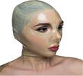 BDSM Transparent Latex Mask Full Bondage Blindfold - Bold Cosplay Hood