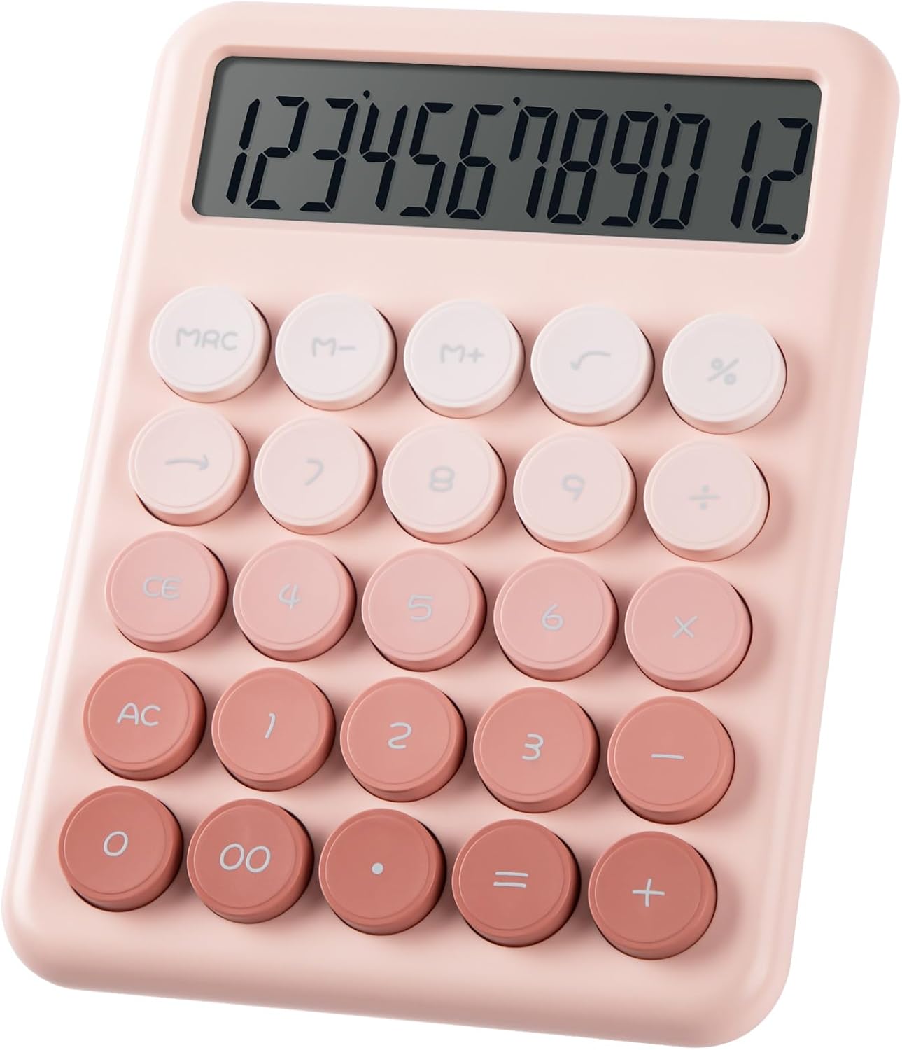 Pink Desk Calculator with Big Buttons and Large Display