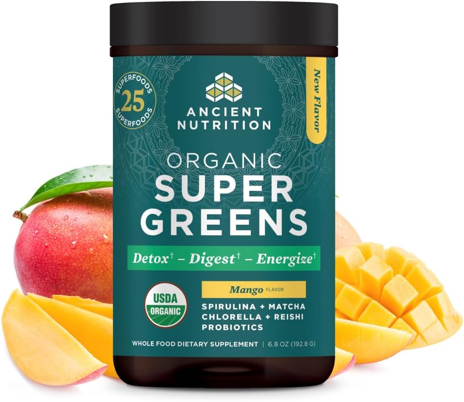Ancient Nutrition SuperGreens Powder for Digestive Support