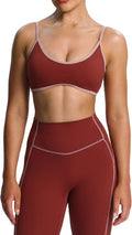 Women Color Block Workout Sports Bra - Strappy Lined Support