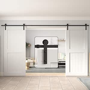 WINSOON Double Barn Door Hardware Kit for Smooth Sliding Doors