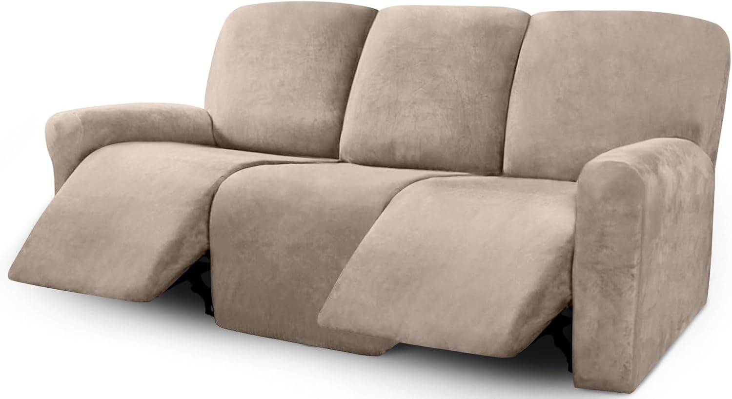 ULTICOR Velvet 8-Pieces Recliner Sofa Covers for 3 Seater