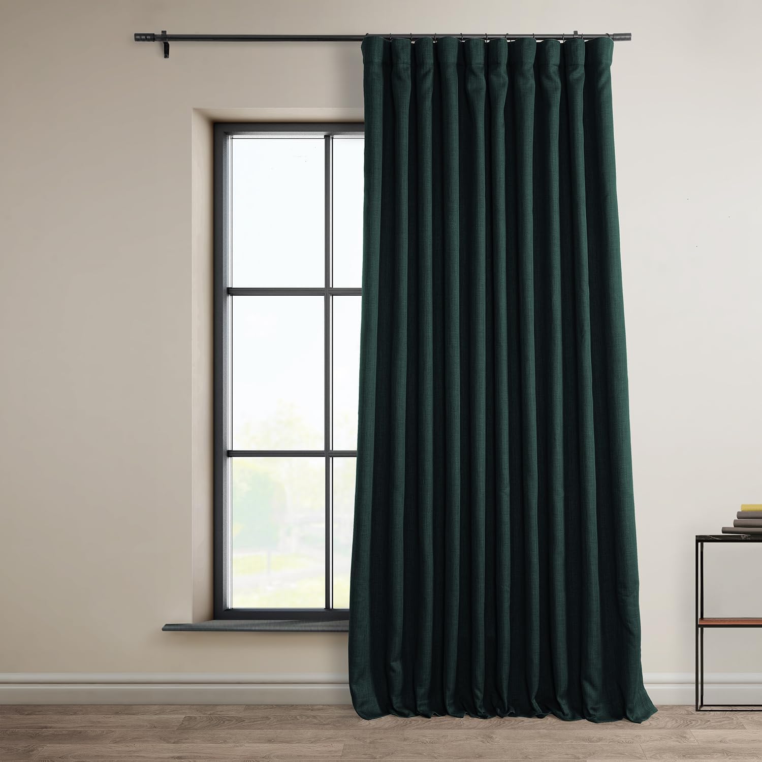 Faux Linen Curtains for Living Room - Room Darkening Drapes