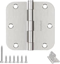 Door Hinges Brushed Nickel 42 Pack 3.5 in Rounded Corners - Durable