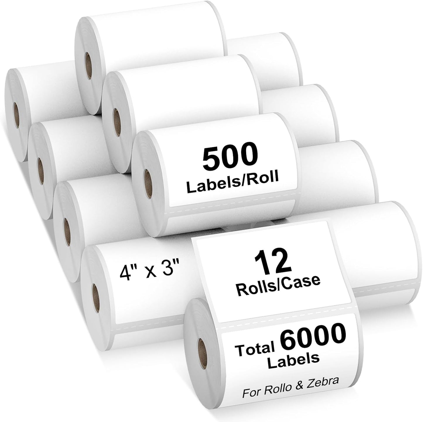AveneMark 4in x 3in Direct Thermal Labels for Shipping & Barcodes