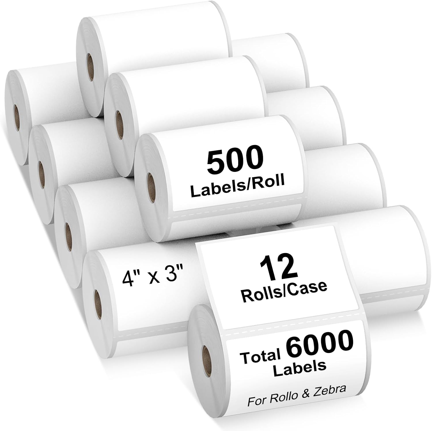 AveneMark 4in x 3in Direct Thermal Labels for Shipping & Barcodes