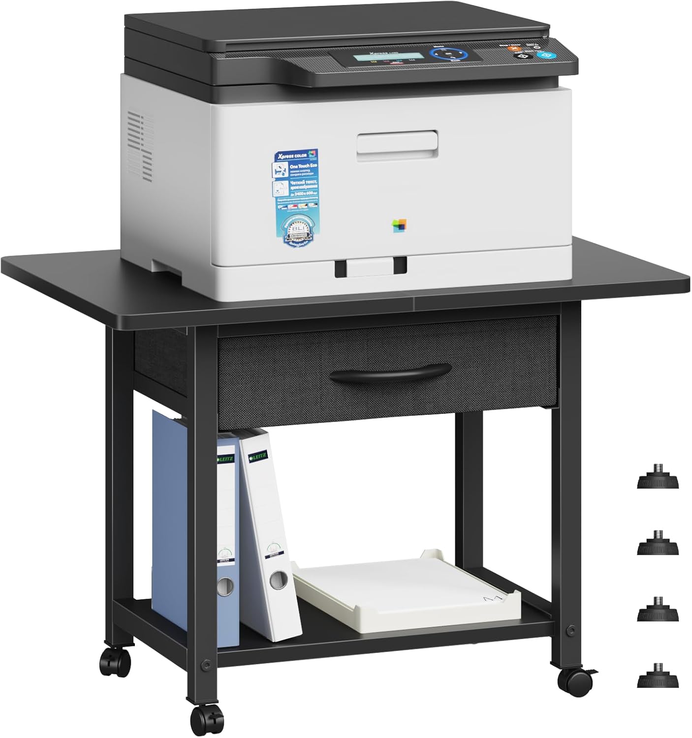 Large Printer Stand with Storage Drawer for Home Office Use