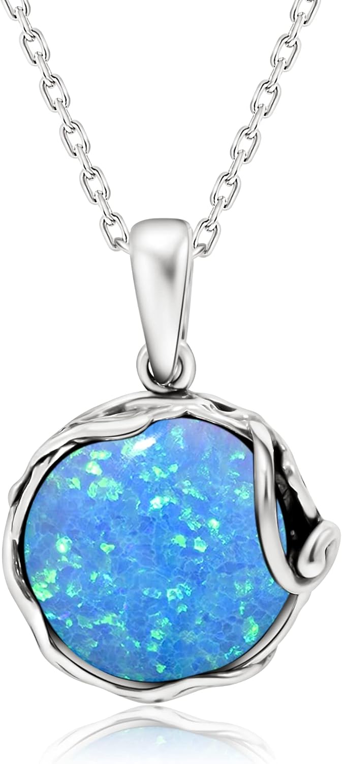 925 Sterling Silver Gemstone Necklaces for Women - Birthstone