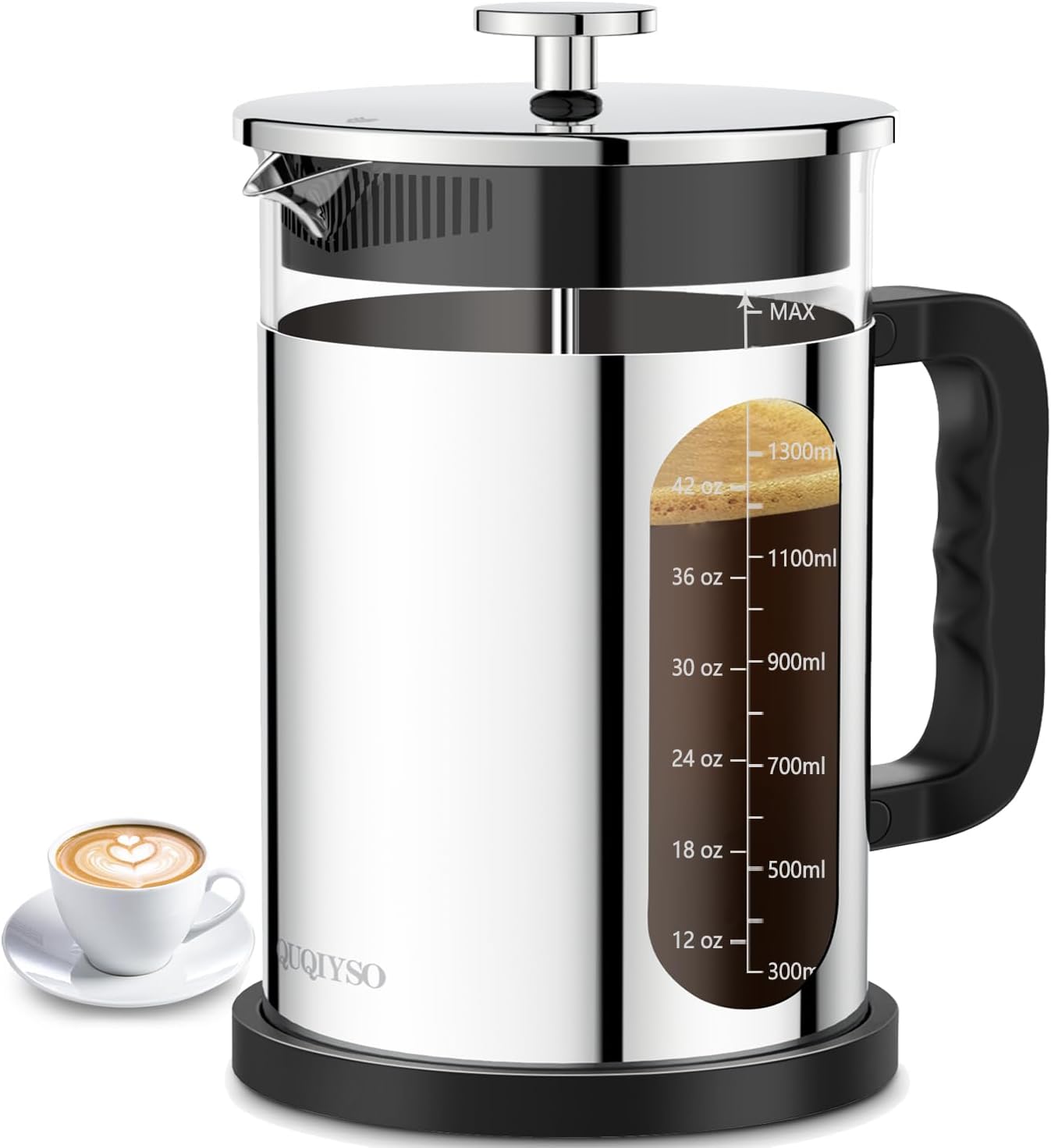 QUQIYSO French Press Coffee Maker 51oz for Perfect Brews