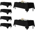 Black Rectangle Tablecloth for 6 ft Tables, 6 Pack - Washable