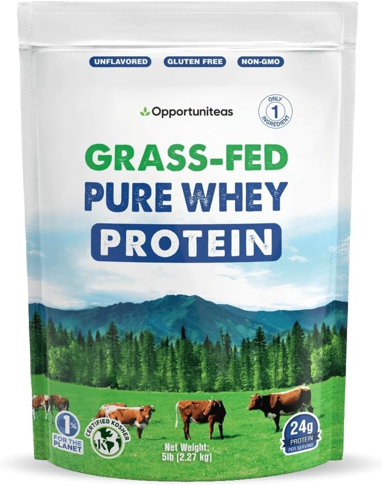 Opportuniteas Grass Fed Whey Protein Powder - Pure Protein Supplement