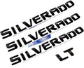 Yoaoo 4pack OEM Nameplate with LT Emblem for Silverado - Gloss Black