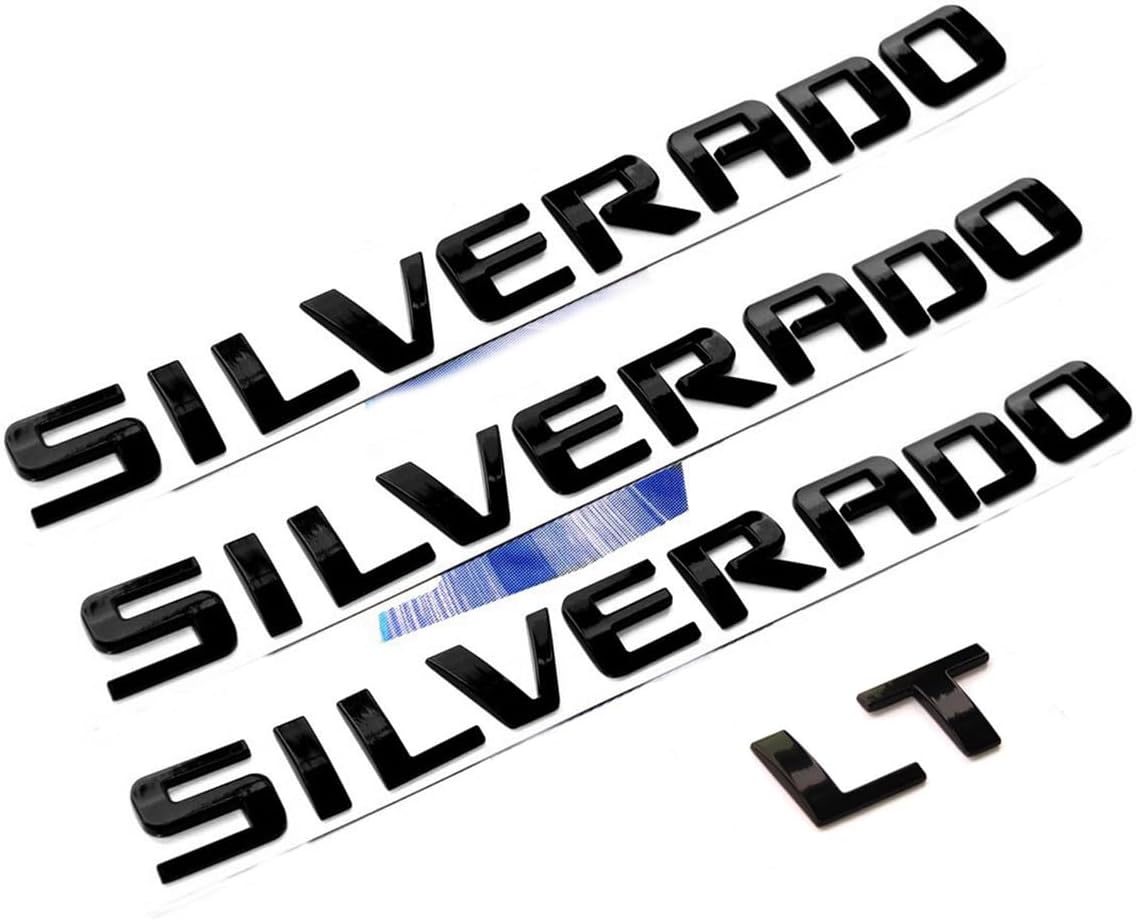 Yoaoo 4pack OEM Nameplate with LT Emblem for Silverado 1500