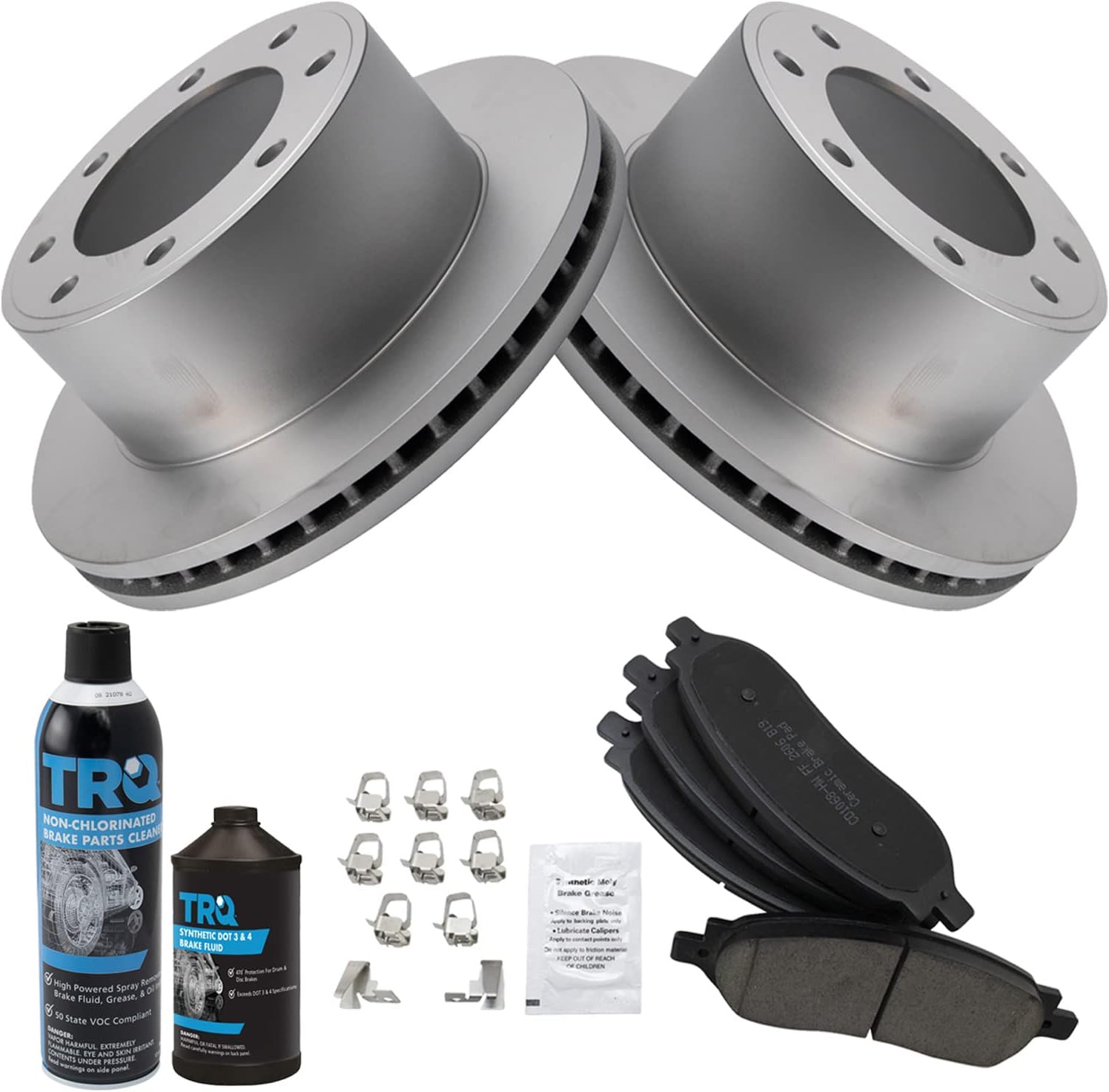 TRQ Rear Brake Pad & Rotor Kit for 2005-2007 Ford F-250 Super Duty