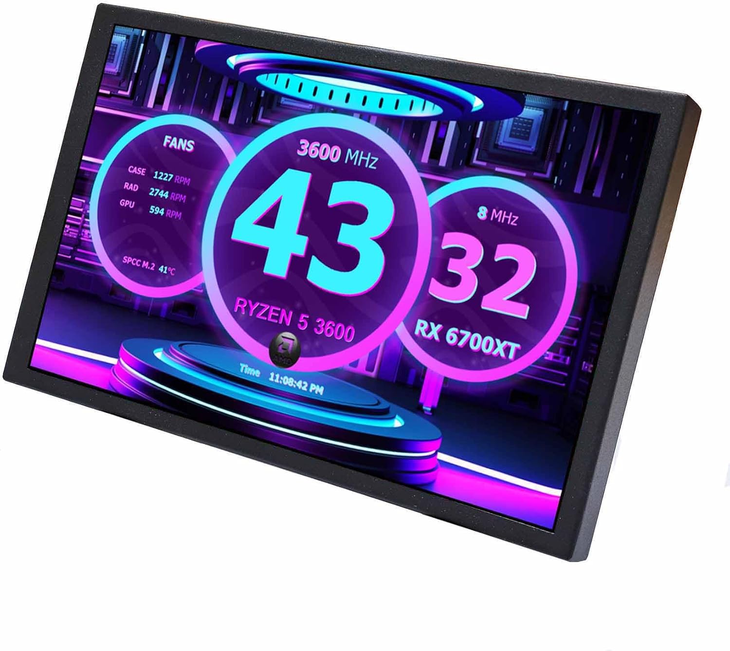 VSDISPLAY 8 Inch Mini LCD Monitor for PC Case DIY Projects
