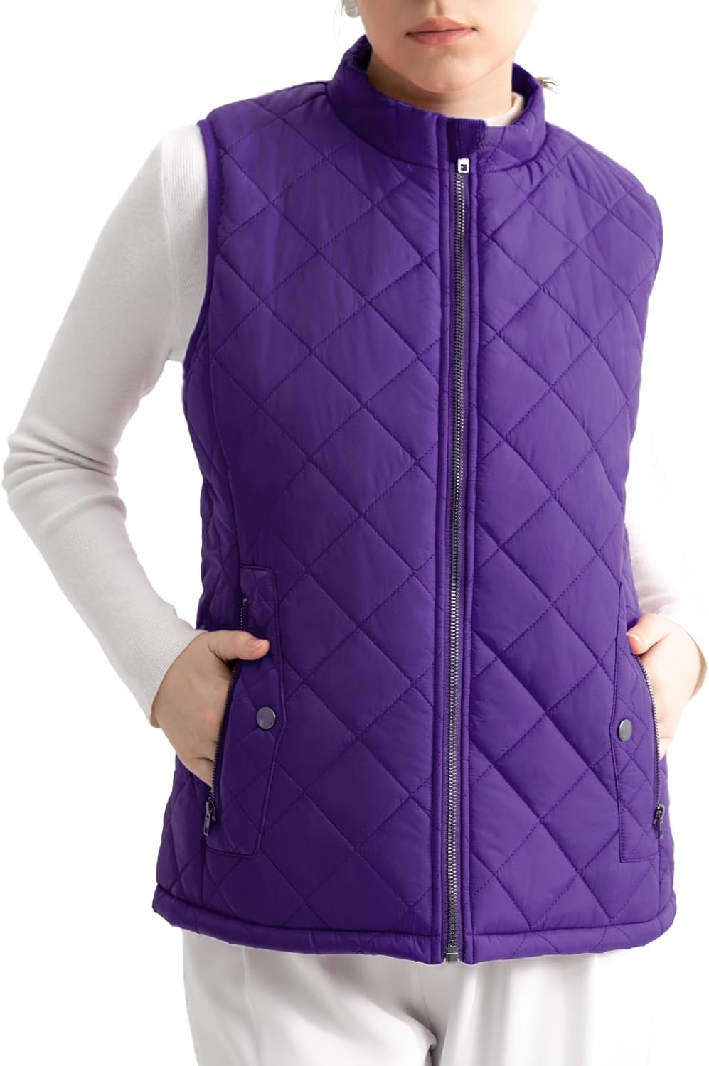 Women's Quilted Puffer Vest with Pockets for All Seasons