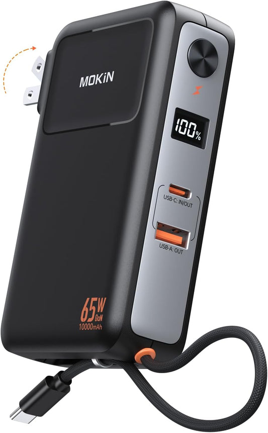 65W Power Bank with Smart Display - Charge Anywhere