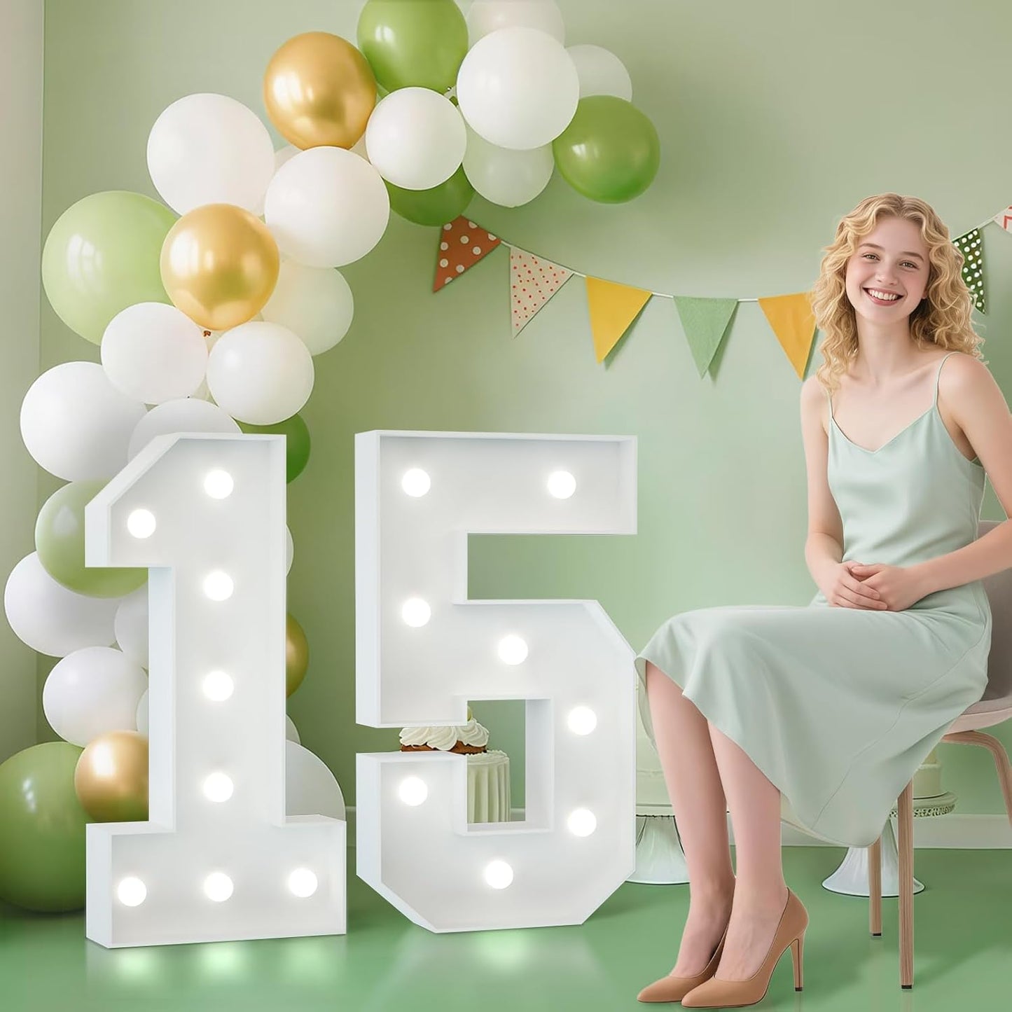 2.3FT 15 Light Up Numbers for Quinceanera and Birthday Decor
