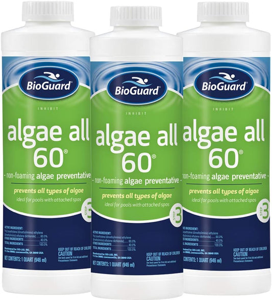 BioGuard Algae All 60 Quart Pack of 3 for Pool Care