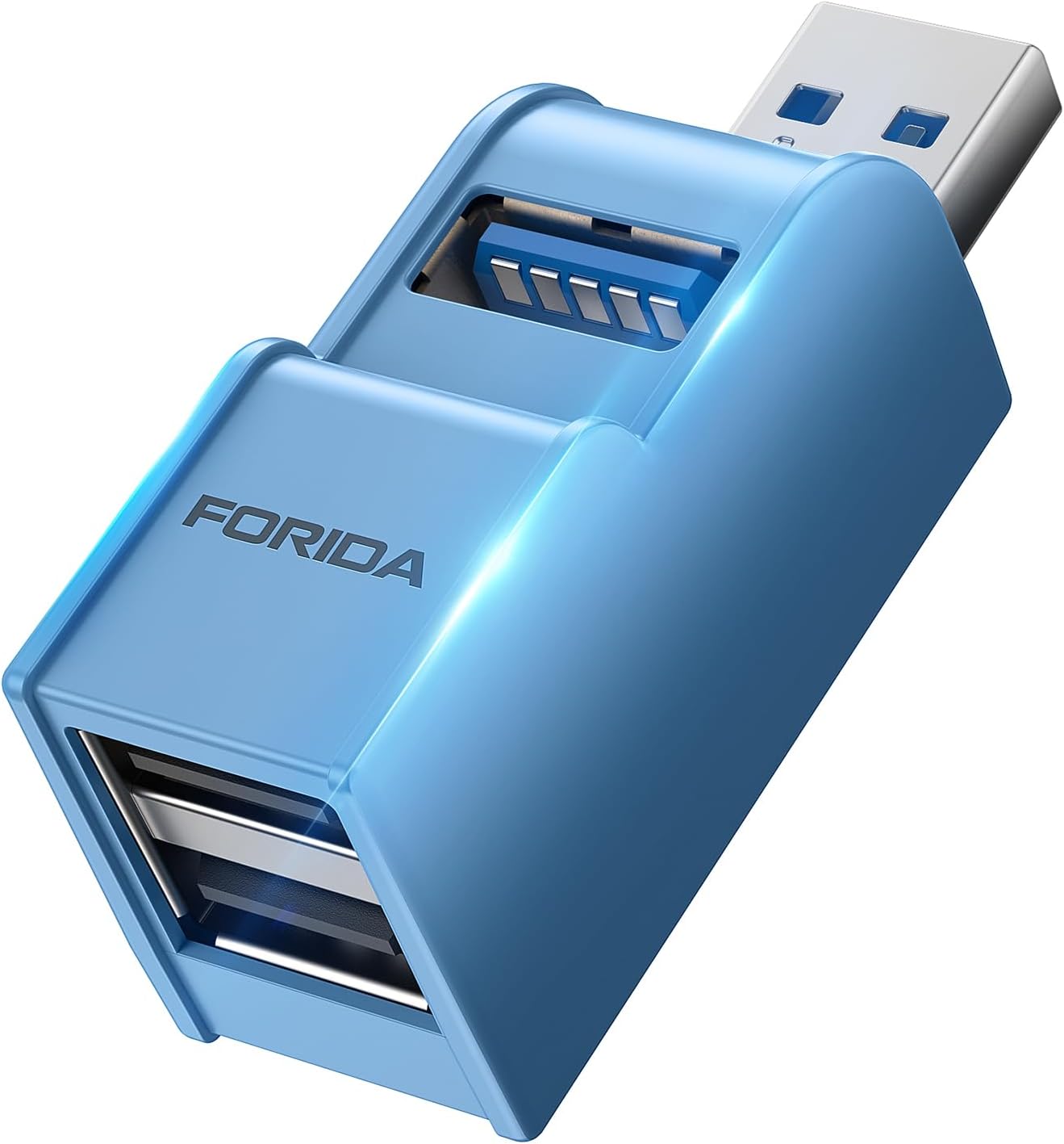 3-Port USB Hub - Fast Data Transfer & Device Connectivity (Blue)