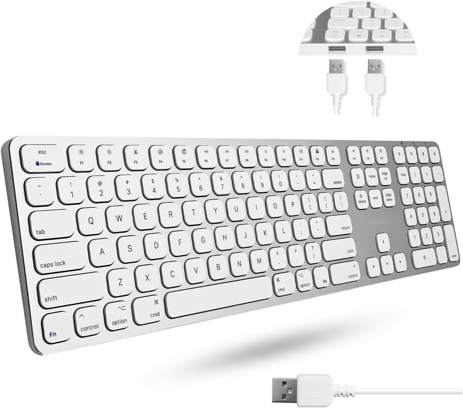 Macally Premium Wired Keyboard - Ultimate Mac Compatibility